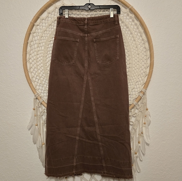 NWT Urban Outfitters BDG Western Brown Denim Maxi Skirt Size S - Picture 6 of 12